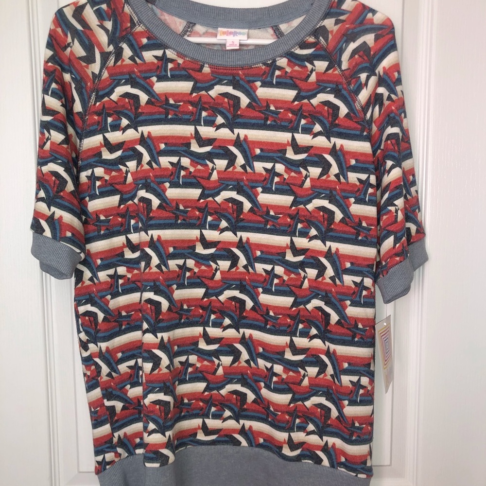 🇺🇸 NWT LuLaRoe Jane Sweatshirt S Patriotic Americana